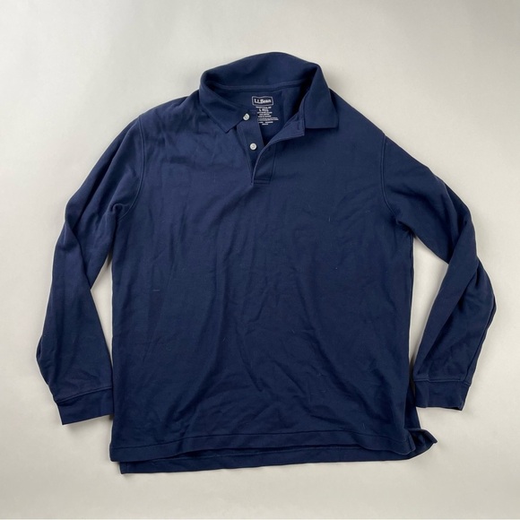 L.L. Bean Navy Polo Shirt - Picture 1 of 3